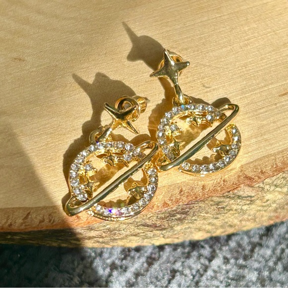 Magical Astrological Planet + Star Mythical Stud Back Boho Earrings - Picture 2 of 3